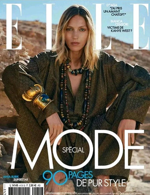 ANJA RUBIK NEW ELLE FRANCE MAGAZIN FEBRUAR 2025 SPECIAL MODA FASHION RARE