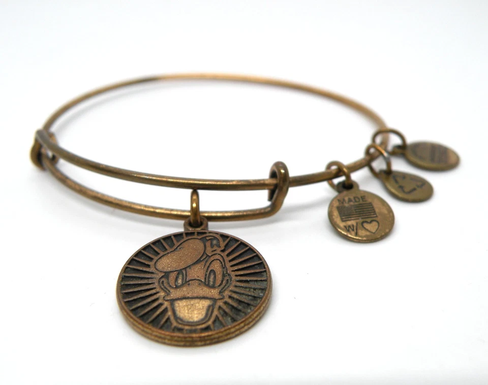 Brazalete Brazalete Vintage Raro Alex & Ani Disney Pato Donald Dije Oro Rafaeliano Foto 2 de 4
