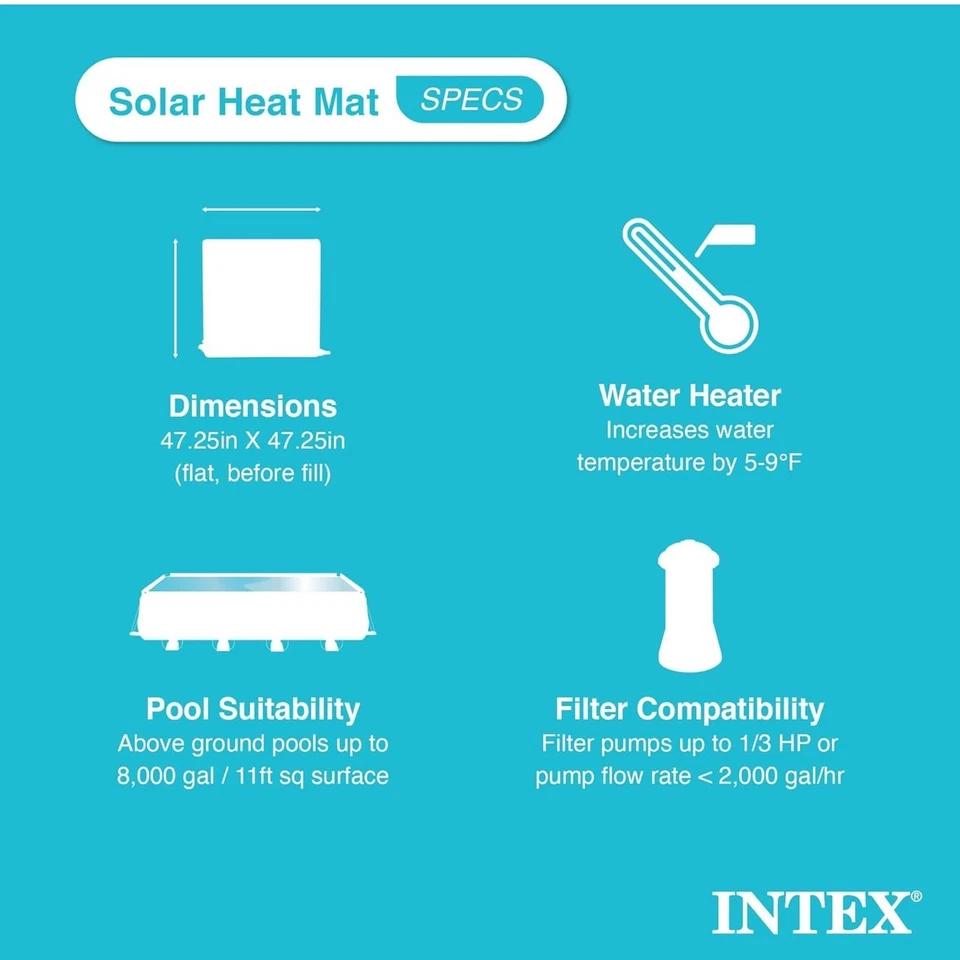 Intex Pool Heater Panel Solar Energy Eco-Friendly Perfect Size Summer - Image 3 of 4