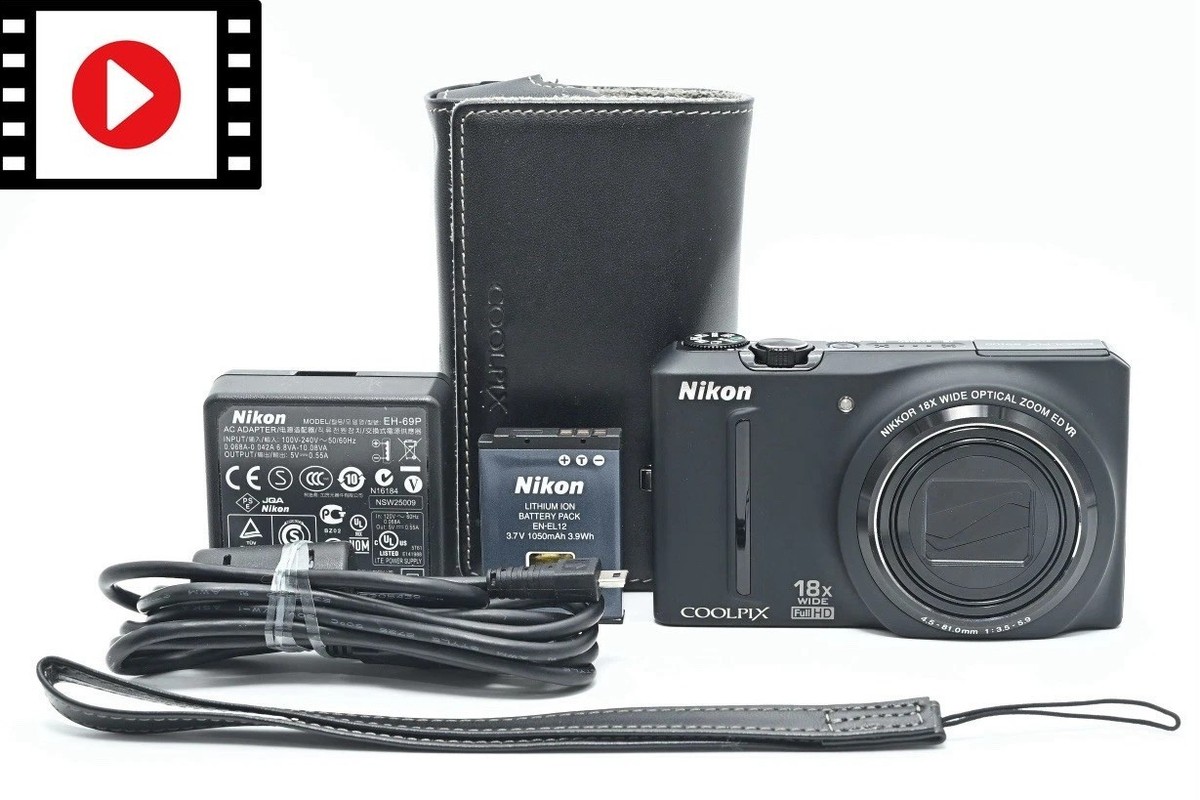 【通電確認済】Nikon COOLPIX S9100 ブラック 訳あり品 Mint] Nikon Coolpix S9100 Black 12.1MP 18x Compact Digital Camera