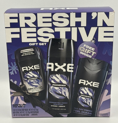 Axe Holiday Gift Set Phoenix Fragrance Body Wash, Body Spray, And Antiperspirant
