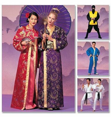 Ninja Robe Designs McCalls Sewing Pattern 2940 Adult Unisex Ninja Robe Costumes Sizes S-M ...