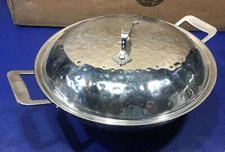 Bon Chef Stainless Steel Cucina Induction Pan & Lid hammered bowl dish casserole