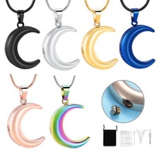 Cremation Jewelry for Ashes Moon Urn Necklace Memorial Lockets Keepsakes Jewelry