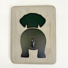 Dog Leash Key Hook Wall hanging Grey Gray Distressed Wood