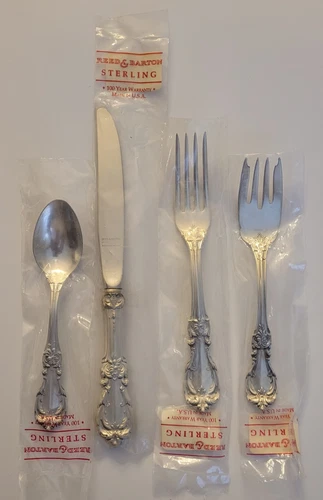 Reed & Barton Burgundy Sterling Silver 4 Piece Place Setting New