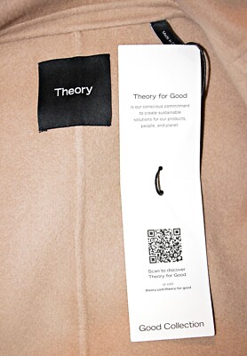 Theory Belt Wool-Cashmere New Divide Double Face Fabric Coat in