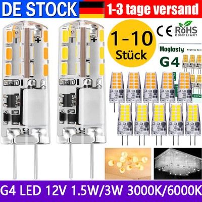 1-10x G4 LED 1.5W 3W SMD Kalt/Warm Weiß Lampe Leuchtmittel Stiftsockel Birne 12V