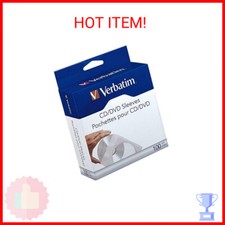 Verbatim CD/DVD Paper Sleeves-with Clear Window 100pk