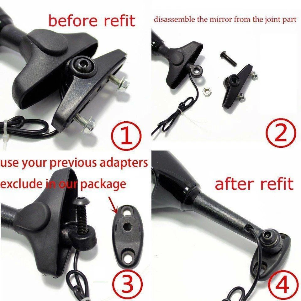 Espejos retrovisores laterales MKS señales de giro LED para motocicleta Kawasaki Ninja 300 250R 400 500 Foto 4 de 4