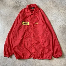 Vintage 70s Chain Stitched Button Up Jacket Med Mechanic Patch Racing Service