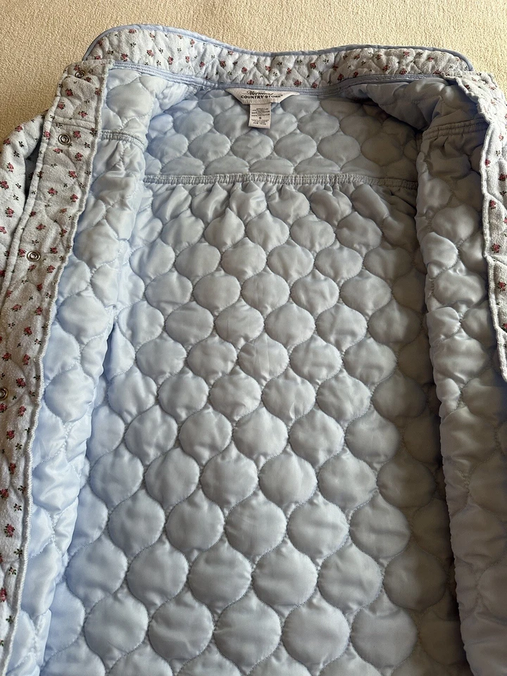 CHAQUETA ACOLCHADA Vintage "Abuela Costal" En Azul Claro Mujer Pequeña Foto 3 de 4