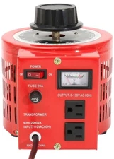 20 Amp Variable Transformer, 2000va Max, 0~130 Volt Output