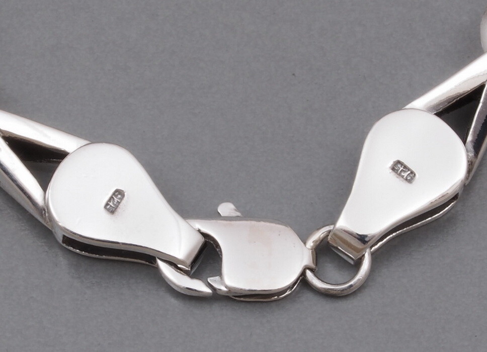 111g 24" 61cm heavy links triangle curb 925 sterling silver mens