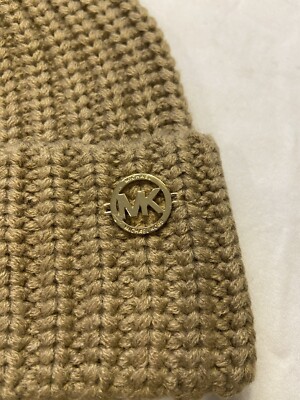 NWT Michael Kors Camel Dark Tan Womens Cable Knit Faux Fur  display picture 1