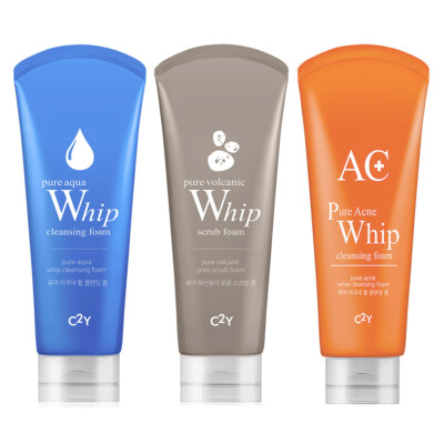 [C2Y] Pure Aqua Whip Cleansing Foam Volcanic Pore Scrub Foam Cleanser 2EA + 2EA