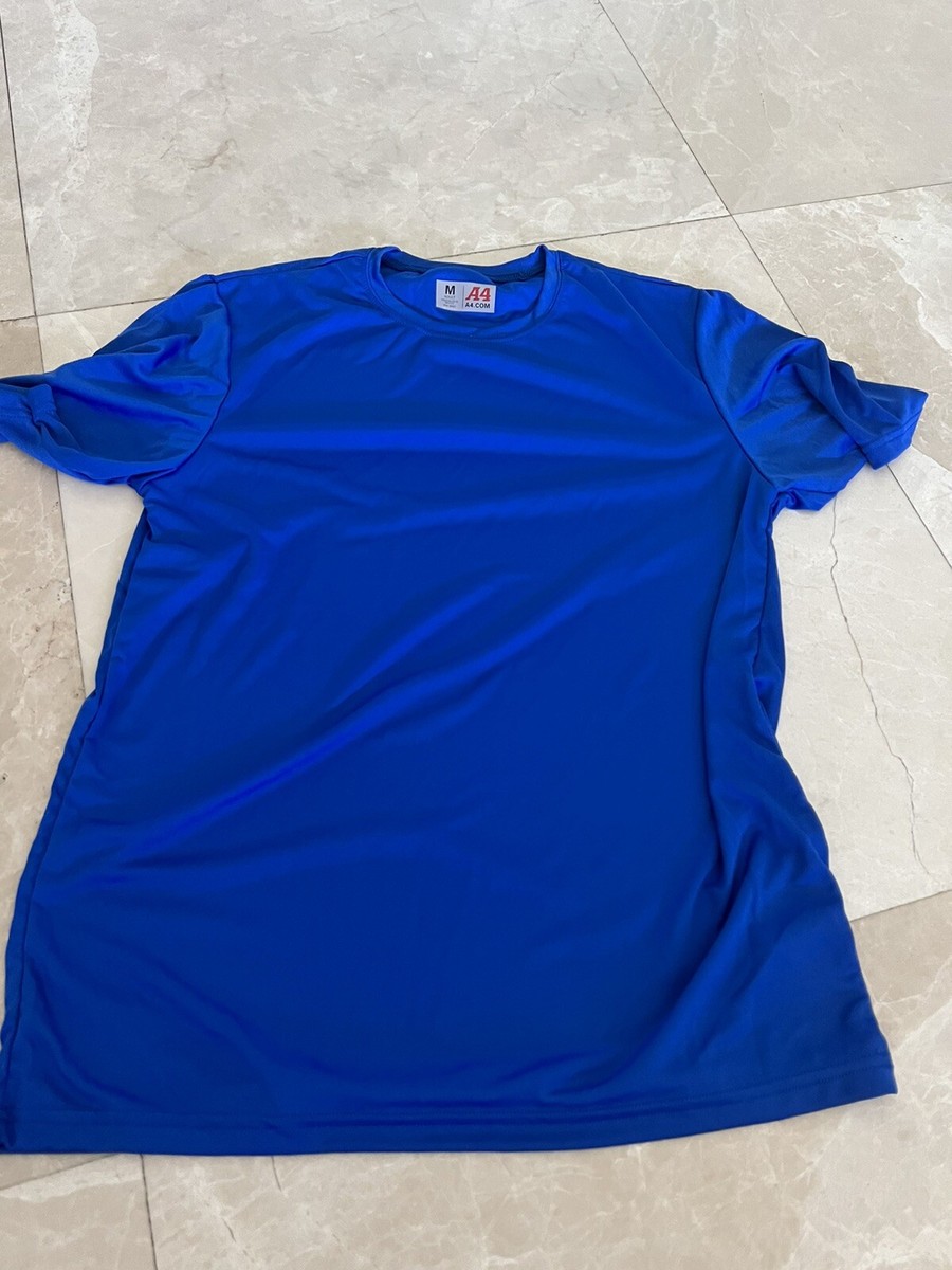 A4 Men's Size M Cooling Performance Crew Short Sleeve Tee Royal