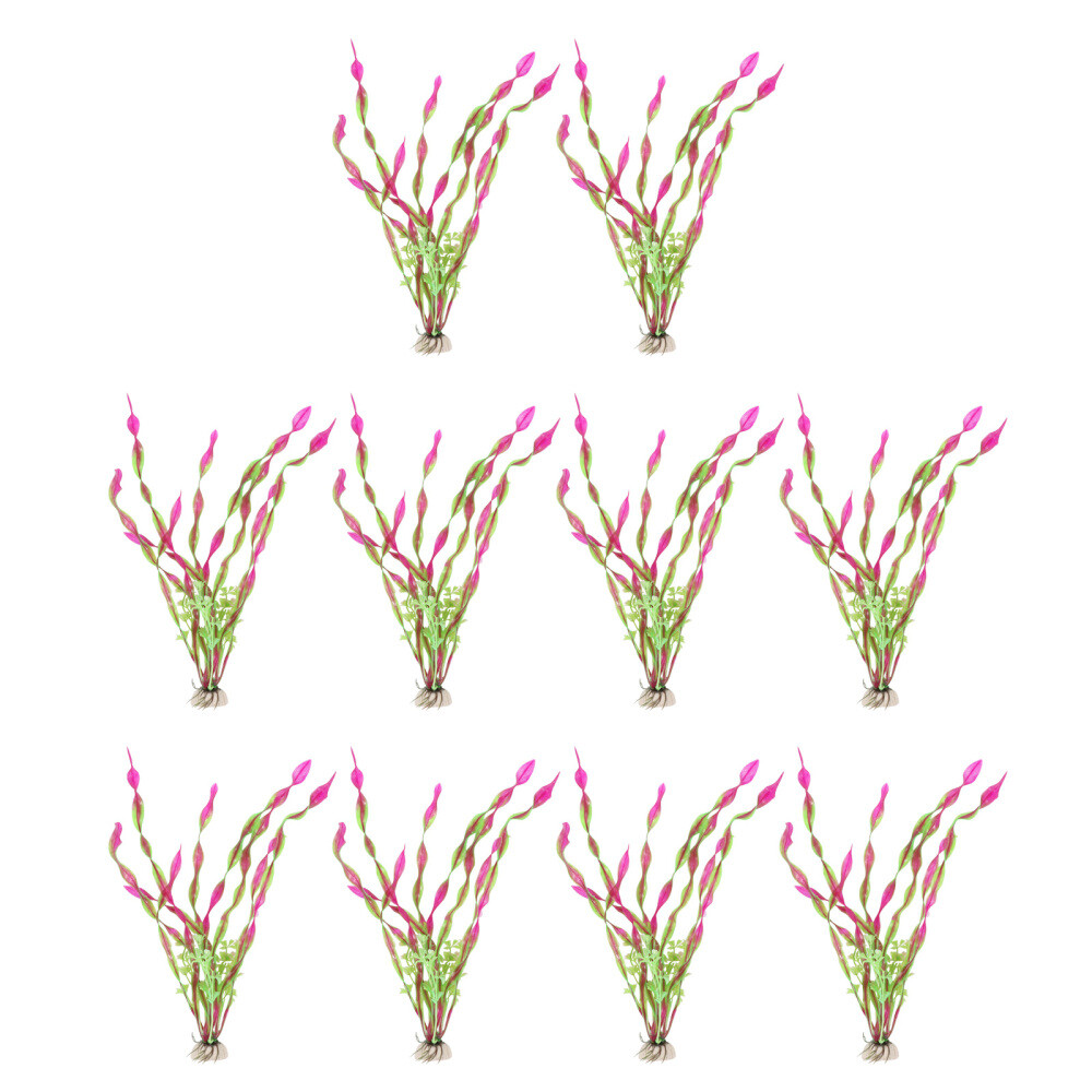 10 Pcs Plastic Fish Tank Plant Fake Grass Aquatic Plants Small Kelp eBay