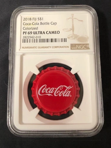 2018 Fiji Coca-Cola Bottle Cap $1 6g Silver Proof NGC PF69 Ultra Cameo 