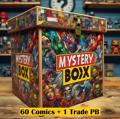 Comic Book Variety Box: 60 Comics + 1 Trade PB - Marvel, DC, Boom, Image, Indies
