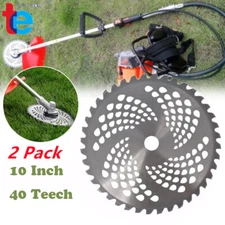 2 Pack 10 Inch x 40T Carbide Tip Brush Blades Fits For Cutter Trimmer Weed Eater