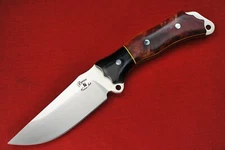 Busse Custom Park Ranger .146" Satin Blade, Black G10 G-rexed Maple Burl Handle