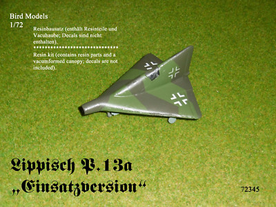 Lippisch P.13a/II deployment version 1/72 bird models resin kit/resin kit