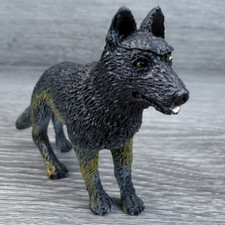Black Wolf / German Shepherd 3" x 2" Figure Zoo Animal Resin / Plastic Figure