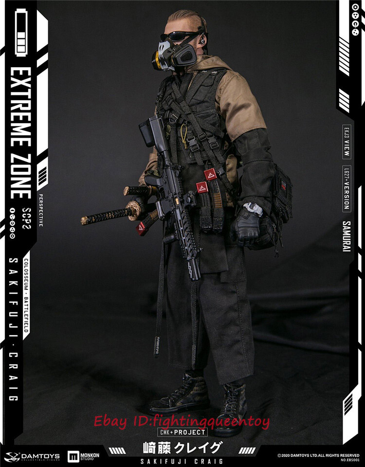 Damtoys EBS001 Extreme zone Sakifuji 崎藤 DAMTOYS DAM EBS001 Extreme Zone Samurai SAKIFUJI Craig 1/6 Figure