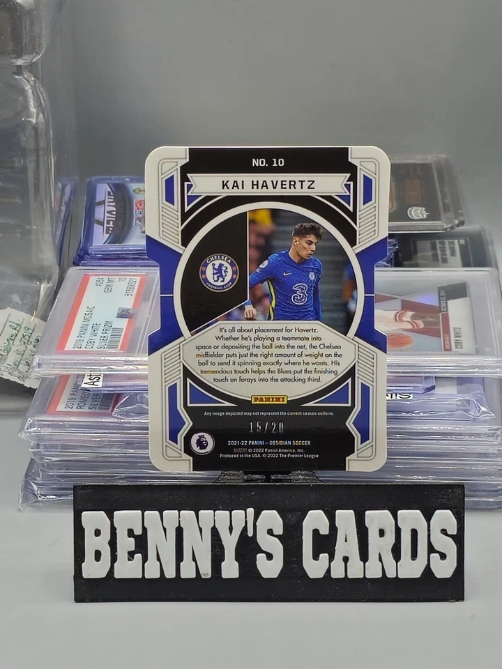 2021-22 Obsidian Soccer Red Electric Etch Die Cut Equinox 15/20 Kai Havertz  - Image 4 of 4