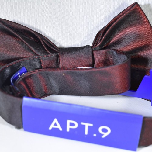 Men's Apt. 9 Pre-Tied Bow Tie-Hayden Solid-Deep Red-New with Tags-FREE SHIPPING - Picture 4 of 4