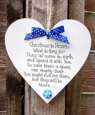 Weihnachten im Himmel, personalisierter Baumschmuck Handarbeit