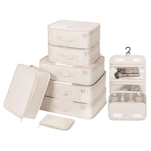 Packing Cubes for Travel Cubes for Suitcase Lightweight Travel Essential Beige-image