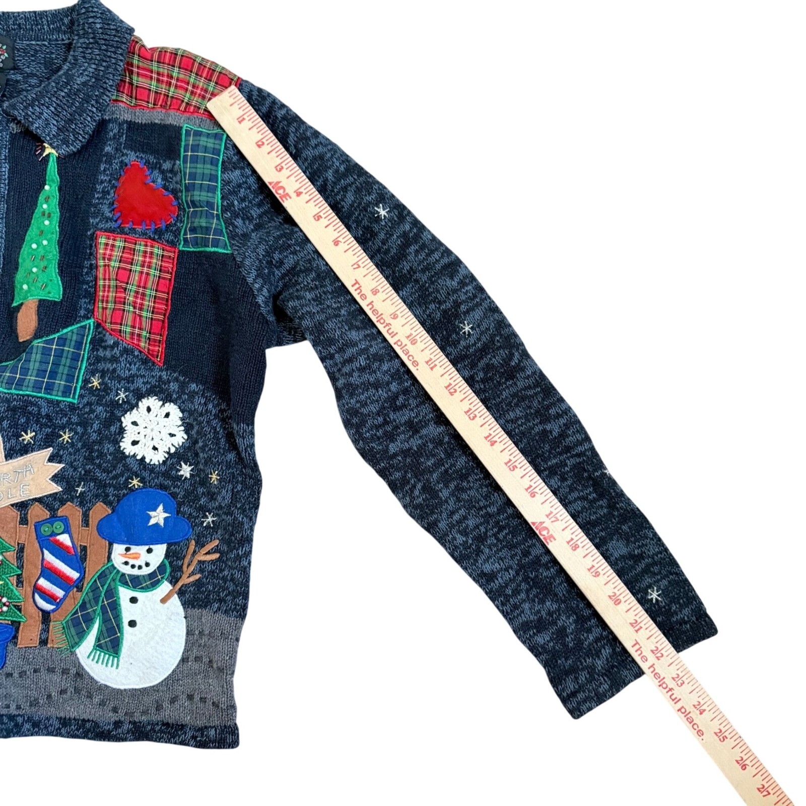 Vintage Designer Studio Snowman Patchwork Christm… - image 8