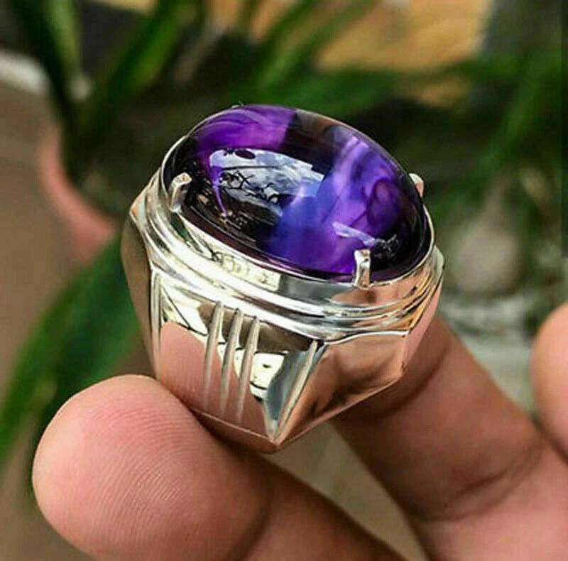 Mens ring with amethyst sale