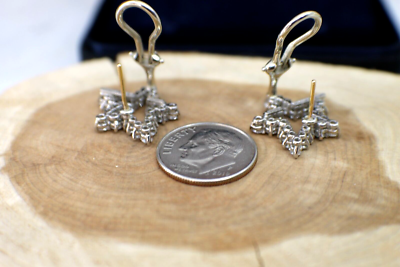 Tiffany & Co. Platinum 1984 Vintage Diamond Star Earrings w/ Box