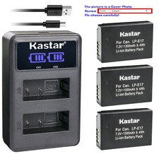 Kastar Battery LCD Dual Charger for Canon LP-E17 LC-E17  Canon Rebel T7i Camera