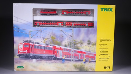 Escala N Minitrix 11478 paquete de inicio tren de pasajeros BR 110 DB DCC en embalaje original #UH_1751 | Condition: Gebraucht