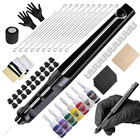 Tattoo Pen Kit Hand Poke Stick Tool with 7 Inks and 20 Needles