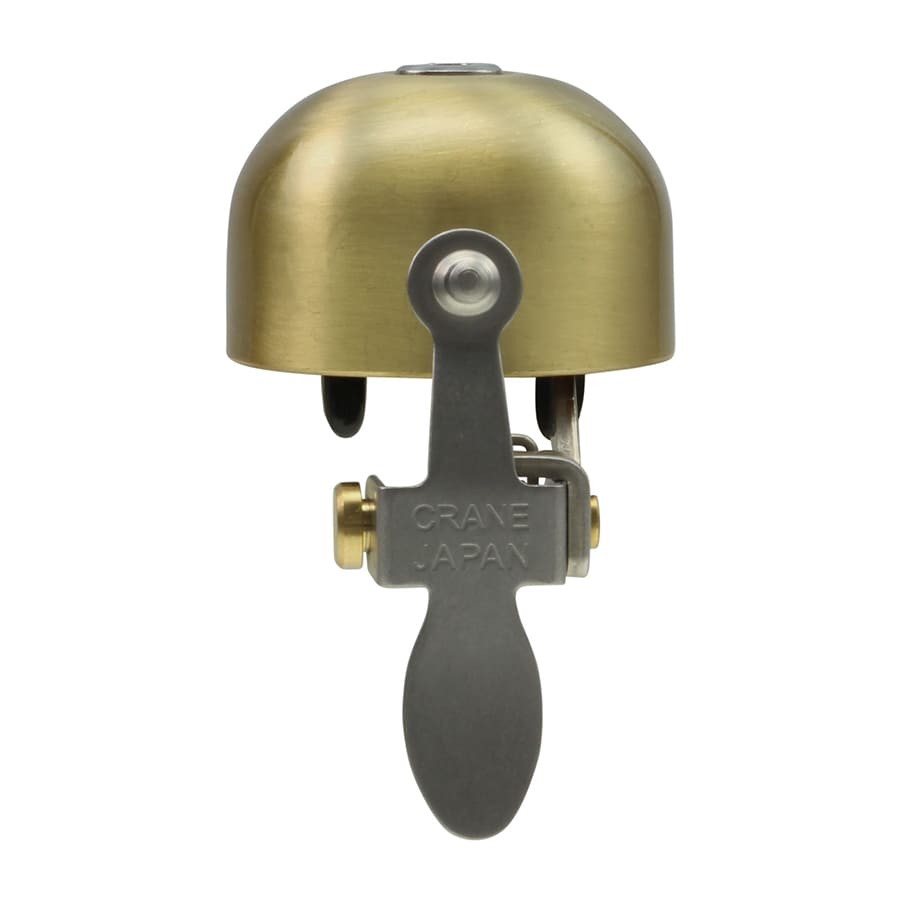 Sonnette Crane E-Ne Bell or mat avec fixation collier universelle