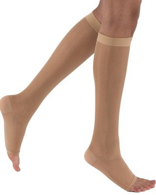 Activa Sheer Therapy Open Toe Knee High 15-20mmHg (Nude) Size Queen
