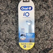 Oral-B iO Ultimate Clean Replacement Brush Heads 4-Pack White/Blue