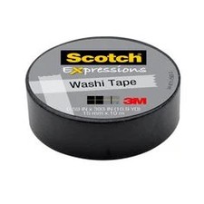 Scotch Expressions Washi Tape.59" x 393", 1 Roll/Pack, Black C314-BLK 