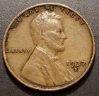 1937 S Lincoln Wheat Cent, Uncleaned, Actual Coin As Found Shown In Both Photos