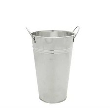Galvanised Metal Vase - H25 x D16cm - Tall Flower Arrangements