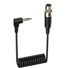 3.5mm to Mini XLR Audio Coiled Cable, 3.5mm TRS Male to 4 Pin Mini XLR Female...