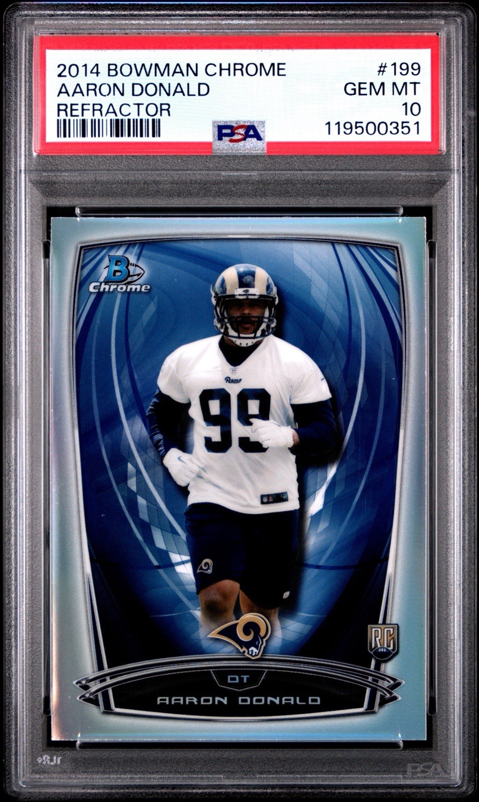 2014 Bowman Chrome Aaron Donald RC Refractor Rookie #199 Rams PSA 10