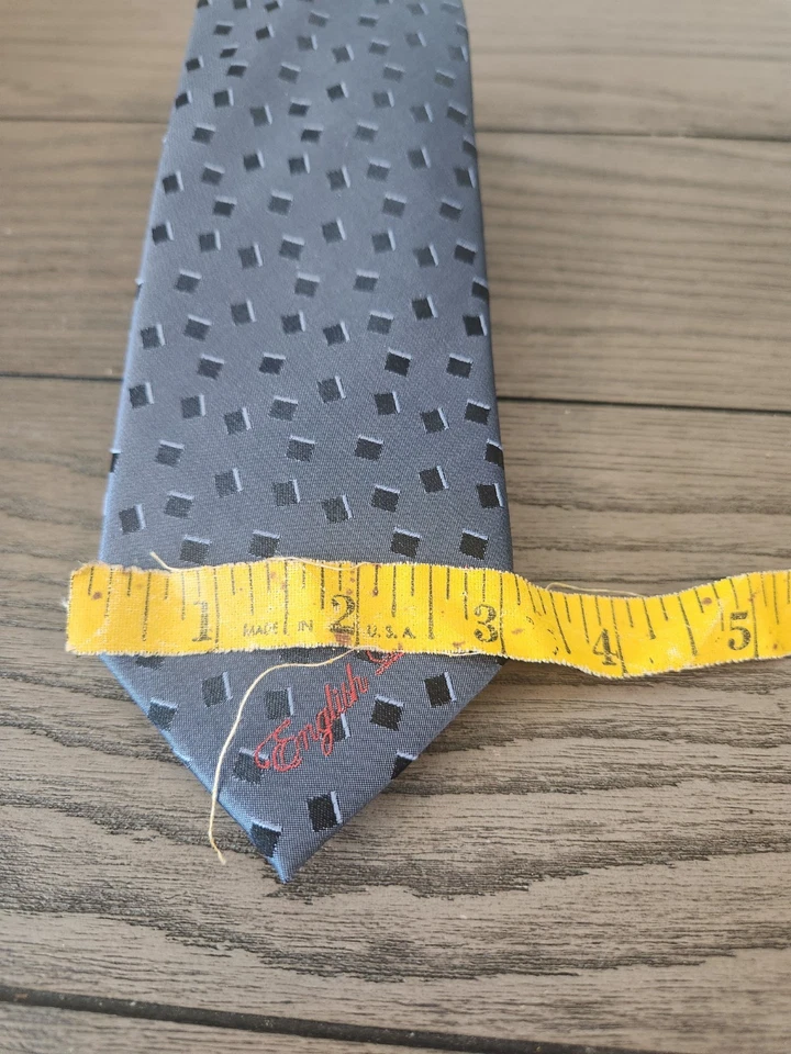 "Corbata inglesa azul y negra 100 % seda 3"" x 60""" Foto 2 de 4