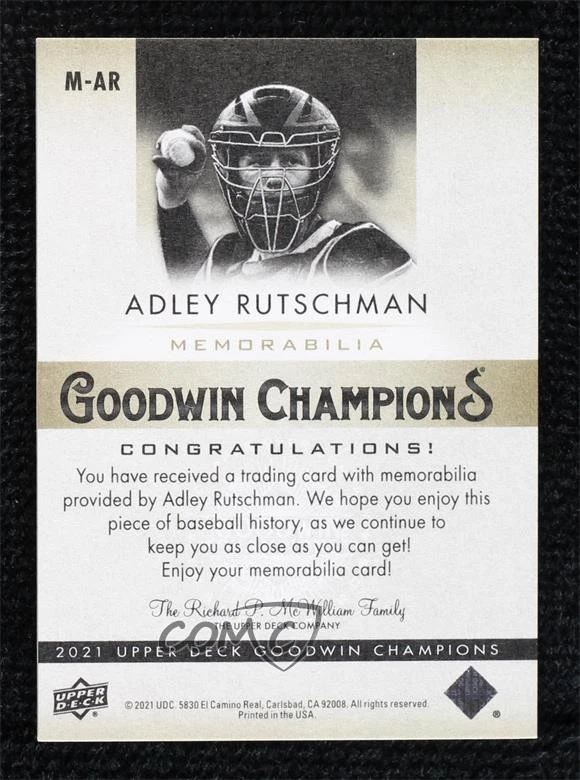 2021 Upper Deck Goodwin Champions Memorabilia Premium /25 Adley Rutschman #M-AR - Image 2 of 2