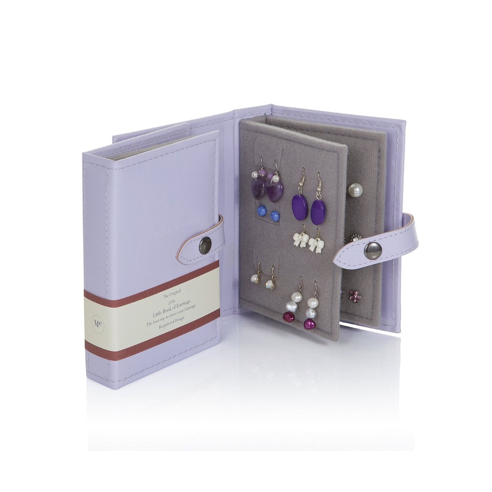Little Little Book of Earrings Small Lilac Jewellery Box Travel Compact Storage - Image 2